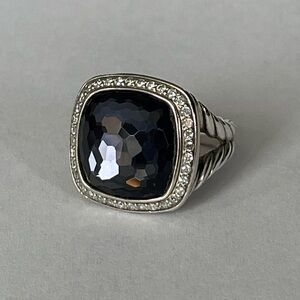David Yurman 11mm Black Orchid & Diamond Albion Ring - Size 5 1/4